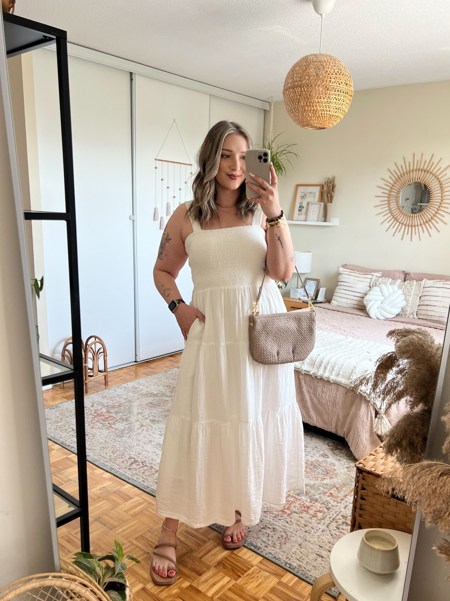 Love this summer staple white maxi dress from @Quince #QuincePartner 🤍 100% cotton, fully lined, and has pockets! Wearing my usual size L. Bag is so perfect for everyday and goes with any outfit!

#LTKsummer #LTKdresses #LTKmidsize