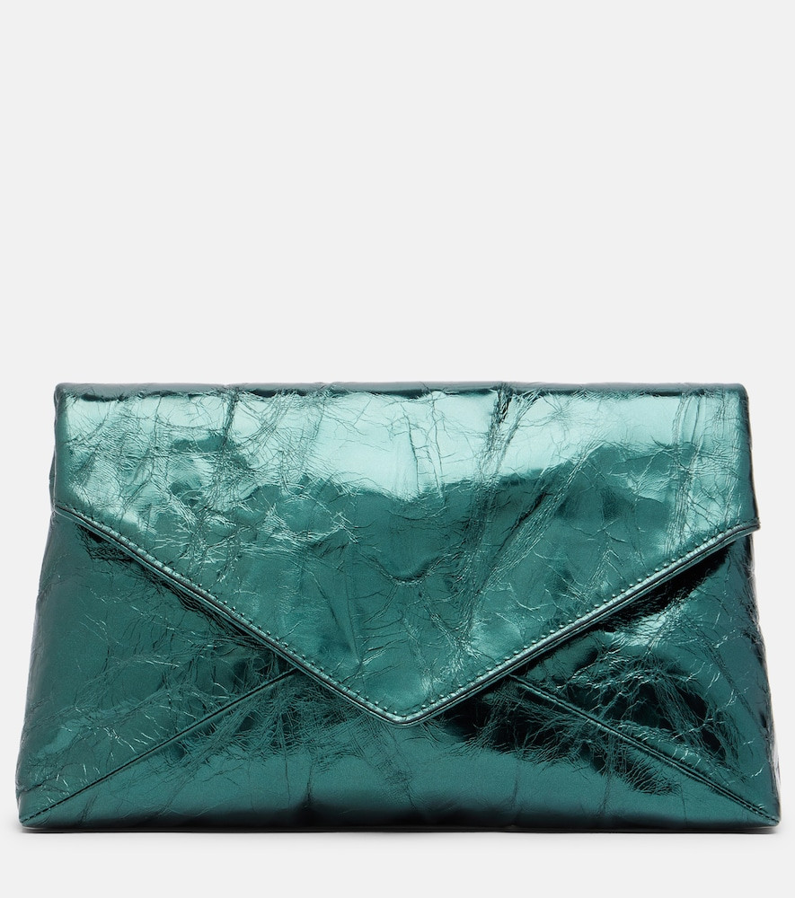 Dries Van Noten Medium metallic leather clutch | Mytheresa (US/CA)