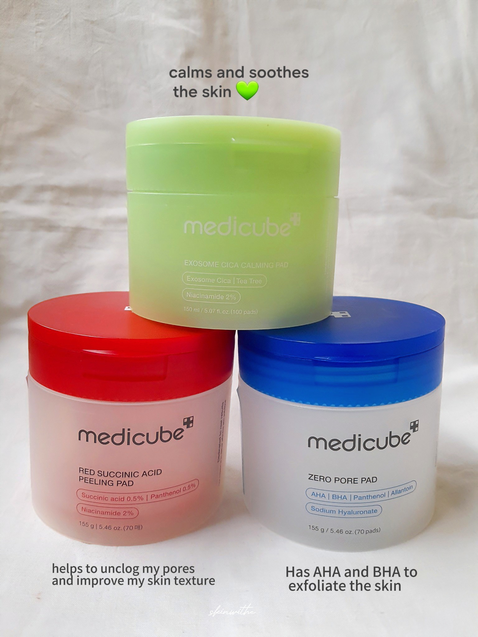 Medicube pads to soothe and gently exfoliate 💕Korean skincare kbeauty 

#LTKCyberWeek #LTKGiftGuide #LTKBeauty