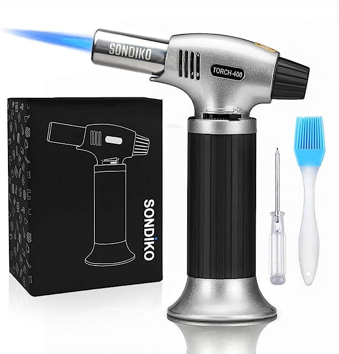 Sondiko Culinary Torch, Blow Torch Refillable Kitchen Butane Torch Lighter with Safety Lock and A... | Amazon (US)