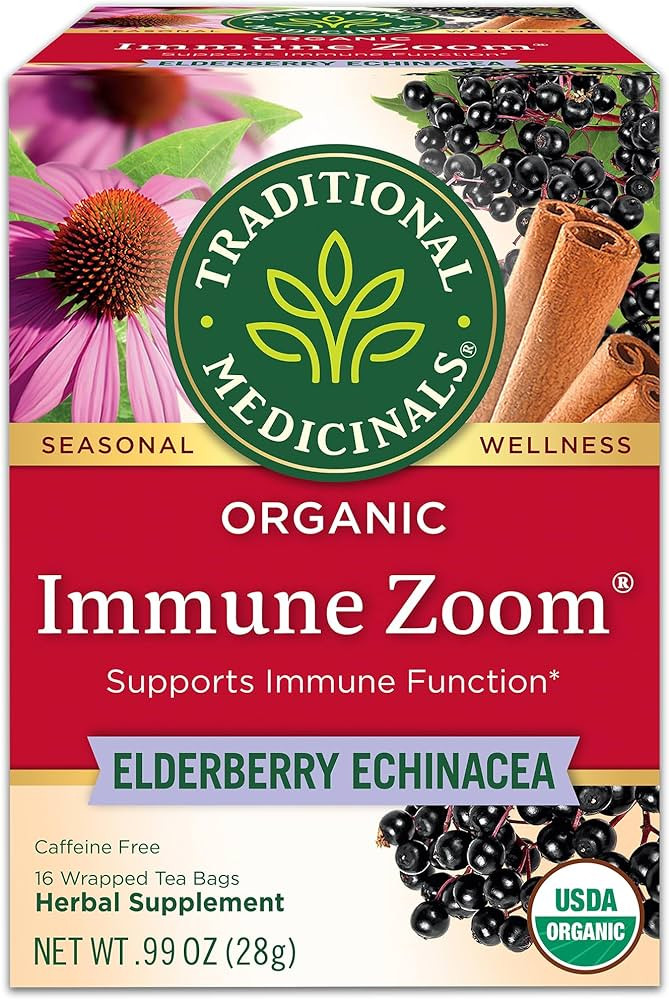 Traditional Medicinals Tea, Organic Immune Zoom Elderberry Echinacea, Supports Immune Function, 1... | Amazon (US)