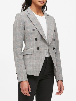 Double-Breasted Plaid Blazer | Banana Republic (US)
