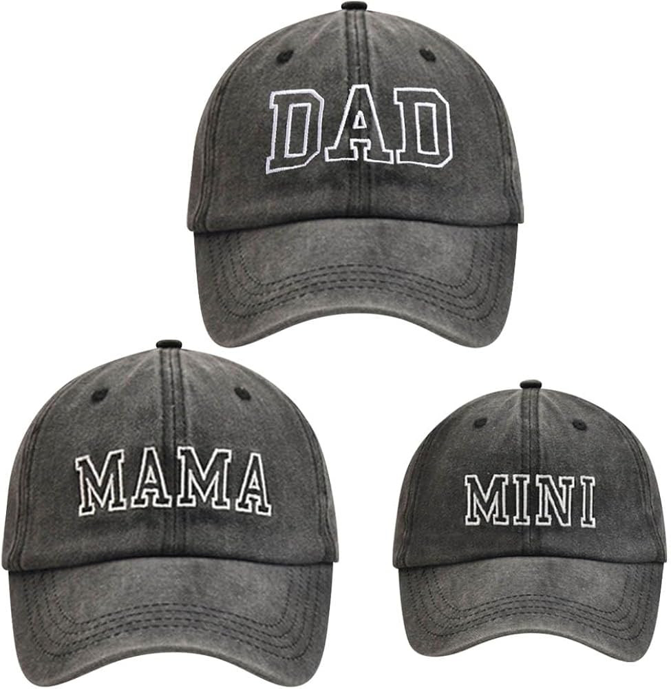 3 Pcs Parent-Child Baseball Hats Adjustable Mama Dad Mini Daughter Son Embroidered Cap Matching R... | Amazon (US)