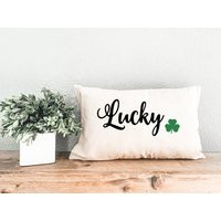 Lucky Irish Pillow, St Patrick's Decor, Gift, Monogram Spring Decorative | Etsy (US)