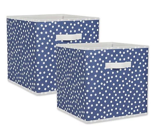 Set/2 Design Imports Small Dots 13" Storage Cube | QVC