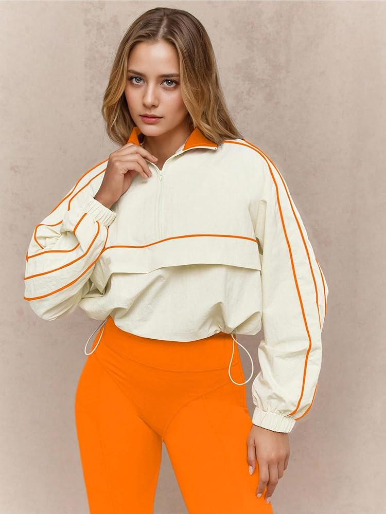 nclook Women's 2 Piece Outfits Half Zip Long Sleeve Pullover Tops and Sweatpants Lounge Sets Tracksuits | Amazon (US)