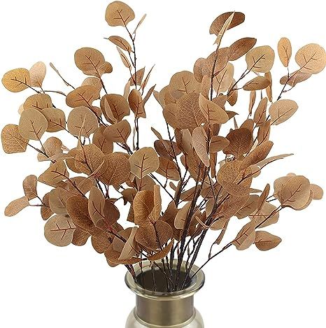 Rinlong 35 Inch Artificial Eucalyptus Stems Fake Fall Foliage Leaves Eucalyptus Branches Autumn L... | Amazon (US)