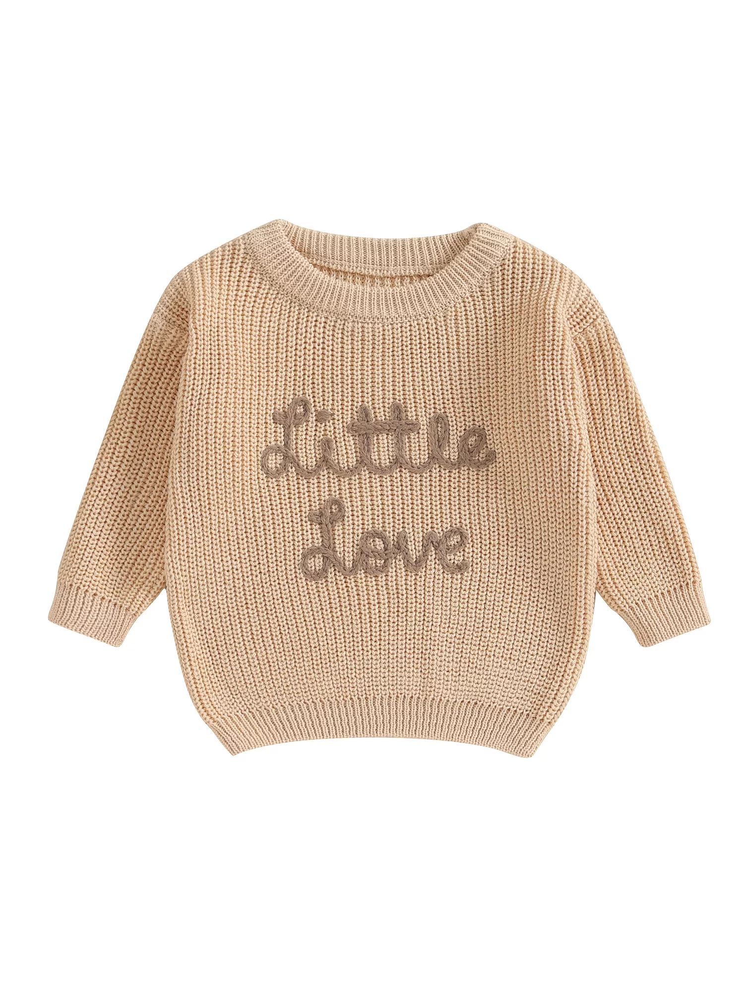 AIGUR Baby Girl Sweater, Long Sleeve Crew Neck Letters Winter Warm Knit Pullover Sweater Infant C... | Walmart (US)
