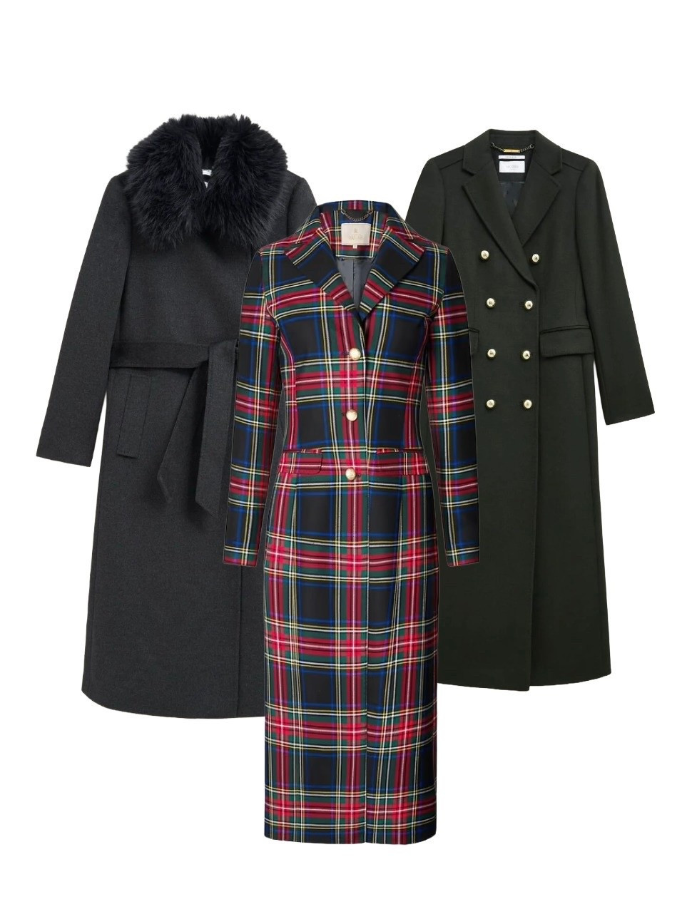 The art of a good coat - here are a the styles (see full line up on the products list) catching my eye & the best don’t tend to hang around long! They each have presence and timelessness - you don’t want a coat going out of fashion in 5 minutes. They’re investment pieces to enjoy year after year and you’ll look forward to the cold weather when you choose one of these! ❄️ ⛄️ 

From left to right:

- Wool Fur Collar Charcoal Belted Coat, Hobbs London at John Lewis
- Tartan Single Breasted Wool Coat, House of Bruar
- Natalia Khaki Maxi Coat, LK Bennett (use my 15% discount code on full price styles here: REBECCALIPKINAUTHOR15 )


#coats #coatseason #wintercoat #tartan #britishstyle

#LTKuk #LTKautumn #LTKeurope