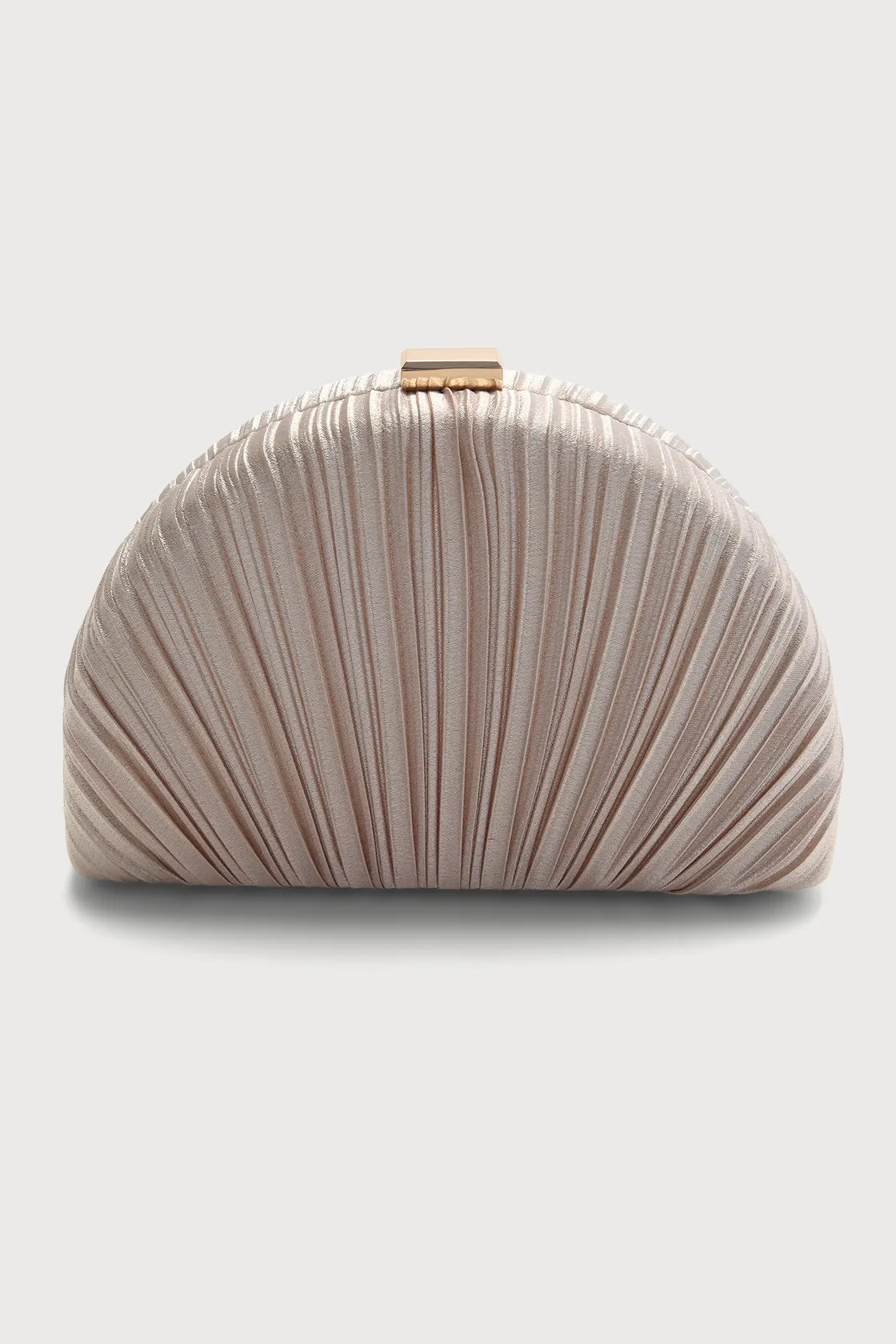 Pleat Perfection Champagne Pleated Hard Clutch | Lulus (US)