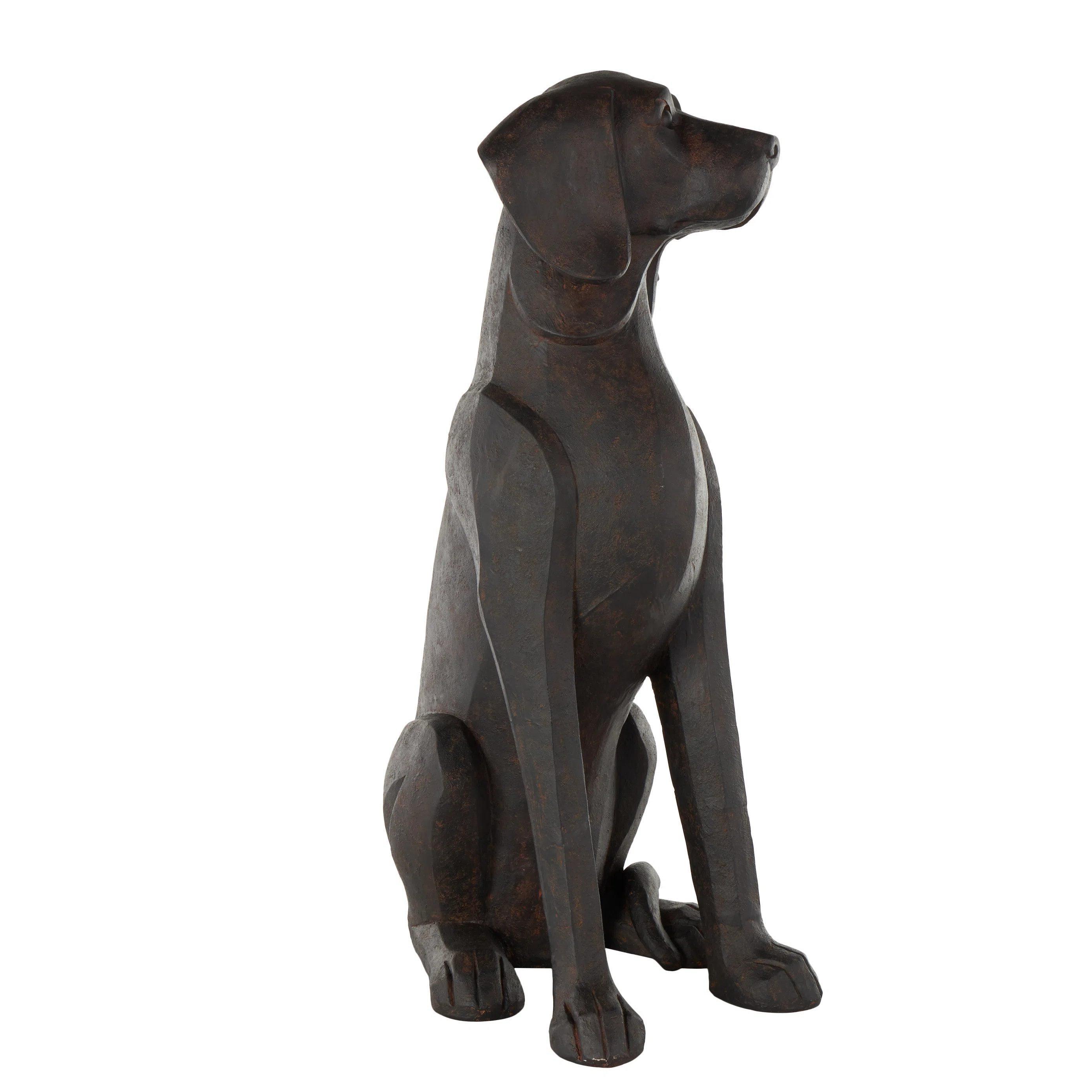 Cole And Grey Resin Sitting Dog Decorative Sculpture With Copper Shadings | Wayfair North America