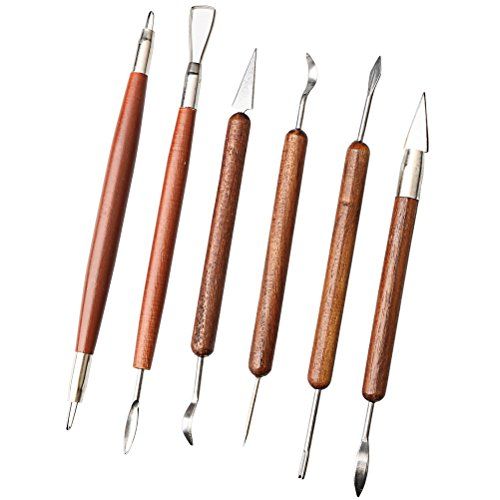 Fashion Road 6Pcs Clay Sculpting Tools, Clay Tools Pottery Tools Wooden Handle Double-Sided Set for  | Amazon (US)