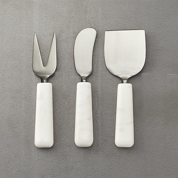 Kimana Marble Cheese Knives Set of 3 | CB2