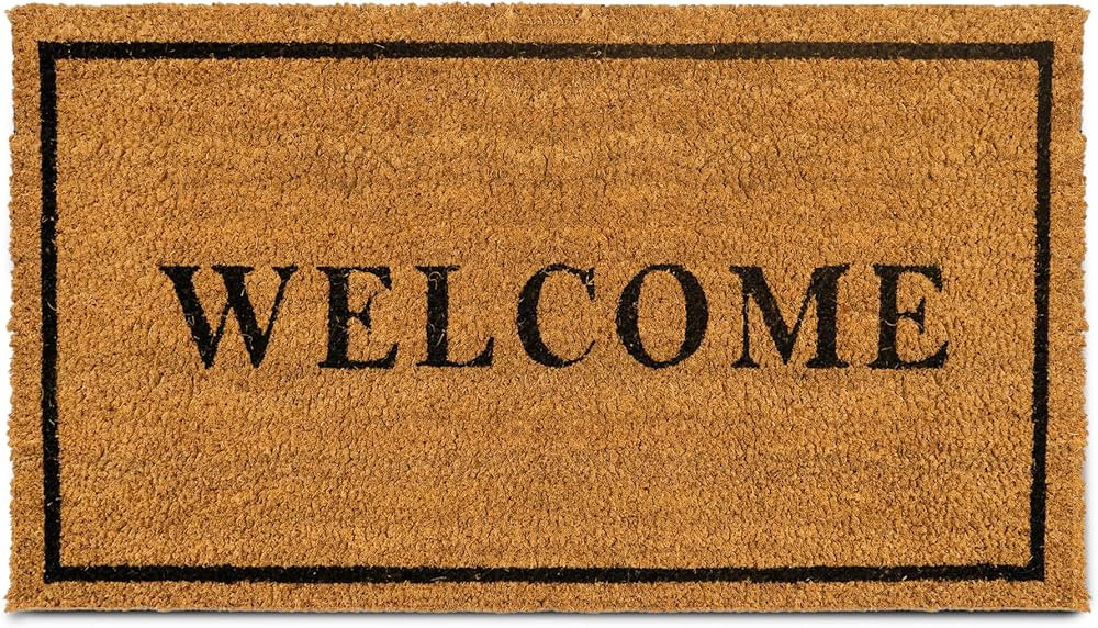 PLUS Haven Coco Coir Door Mat with Heavy Duty Backing, Welcome Doormat, 17.5" x 30" Size, Easy to... | Amazon (US)