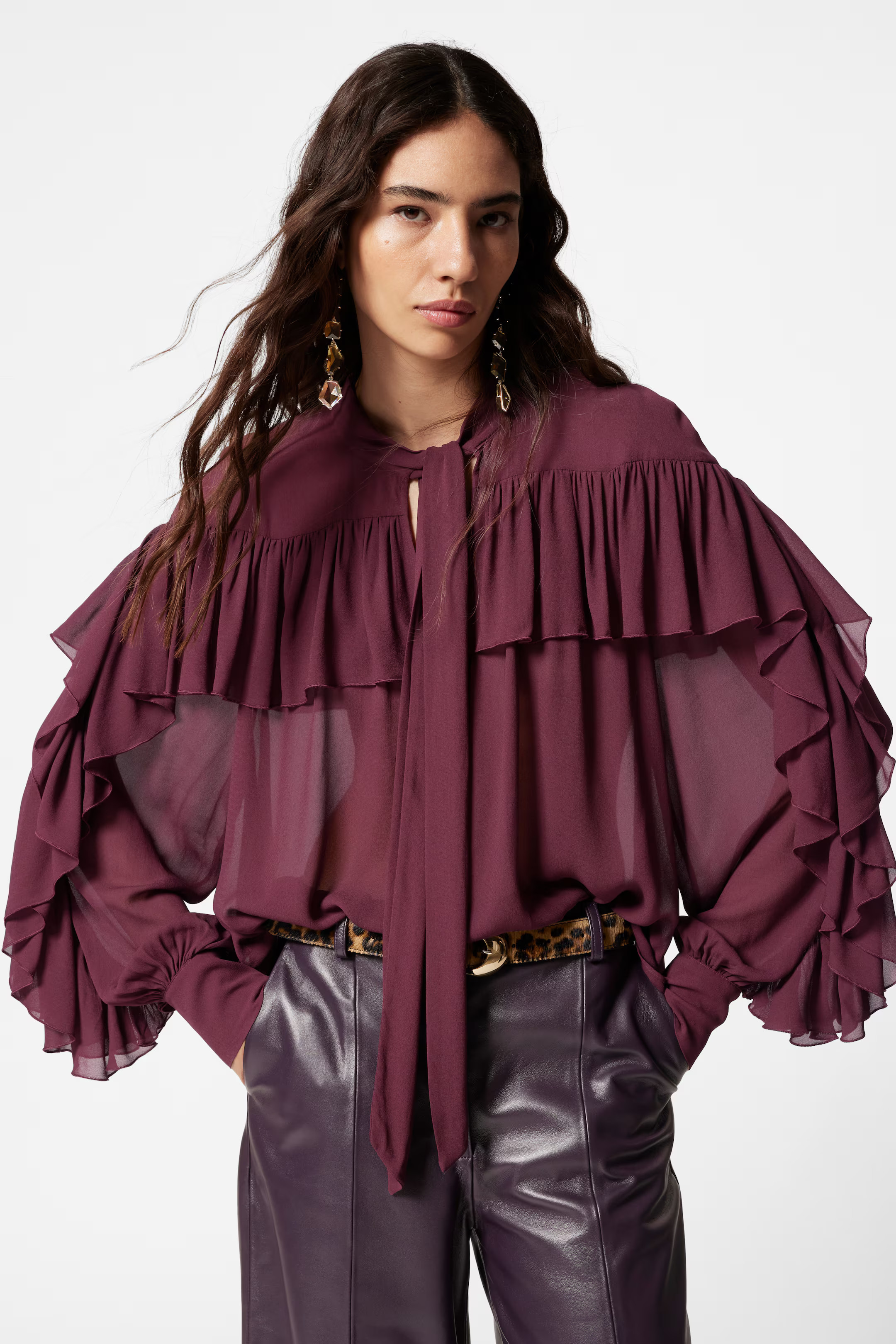 Ruffled Bow-Detailed Blouse | H&M (UK, MY, IN, SG, PH, TW, HK)