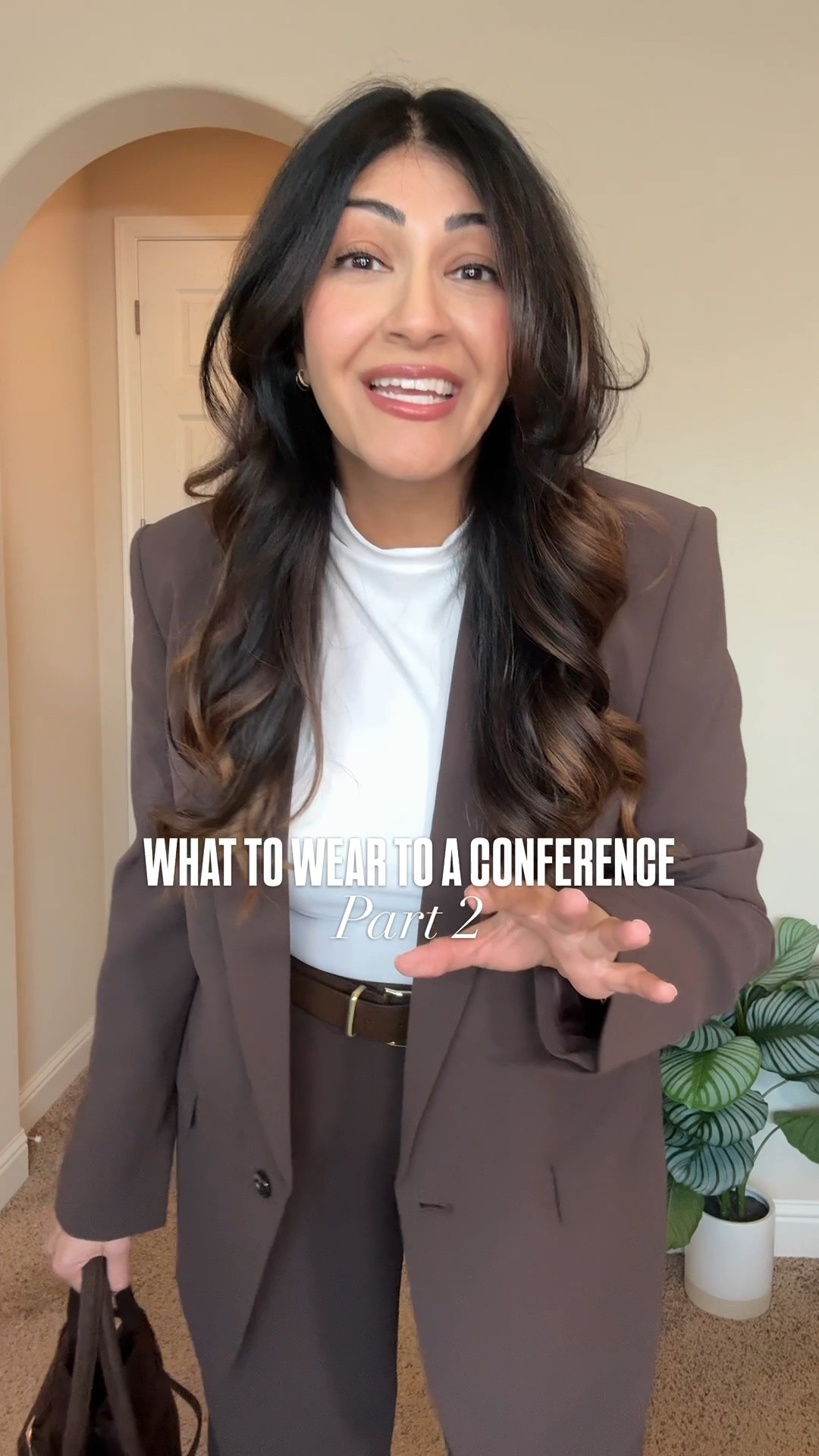 Conference outfit part two- if you’re looking for what to wear to a conference or work event with a professional attire, as someone who works in corporate and attends and speaks at a lot of conferences, here’s what I wear:

Tailored blazer and tailored work pants. Love this brown color. Wearing size 10 in both. Paired with a white work top. I have accessorized with a suede belt and suede bag. Wearing comfortable heels for all the walking. 

Perfect for:
• office days 
• client meetings 
• presentations
• work dinners 
• conference 


#officeoutfit #springworkwear #conferenceoutfit #businessprofessional #workwear #conference #office #blazer @Aritzia 

#LTKWorkwear #LTKMidsize #LTKootd