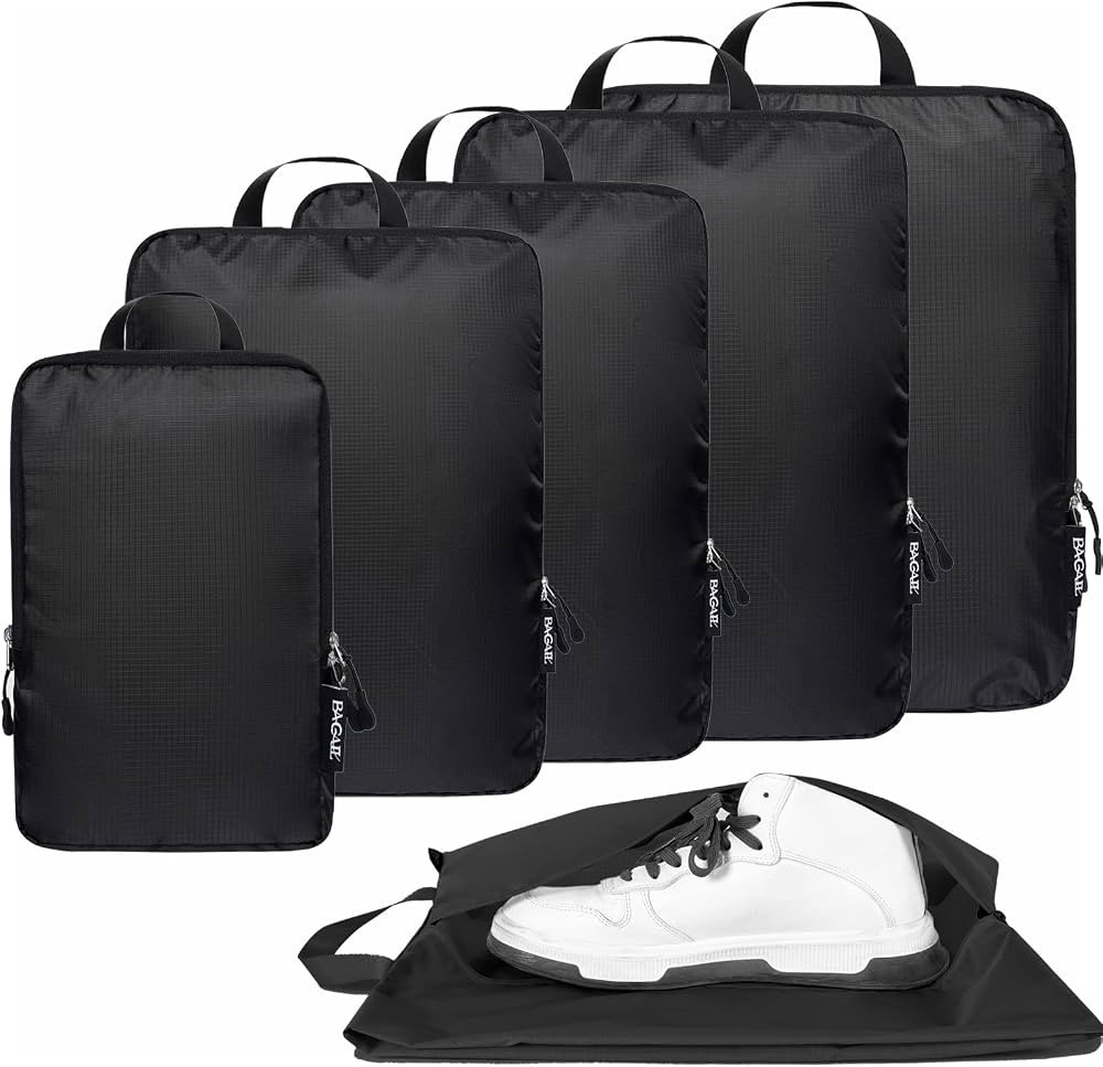 BAGAIL 6 Set Ultralight Compression Packing Cubes Packing Organizer with Shoe Bag for Travel Acce... | Amazon (US)