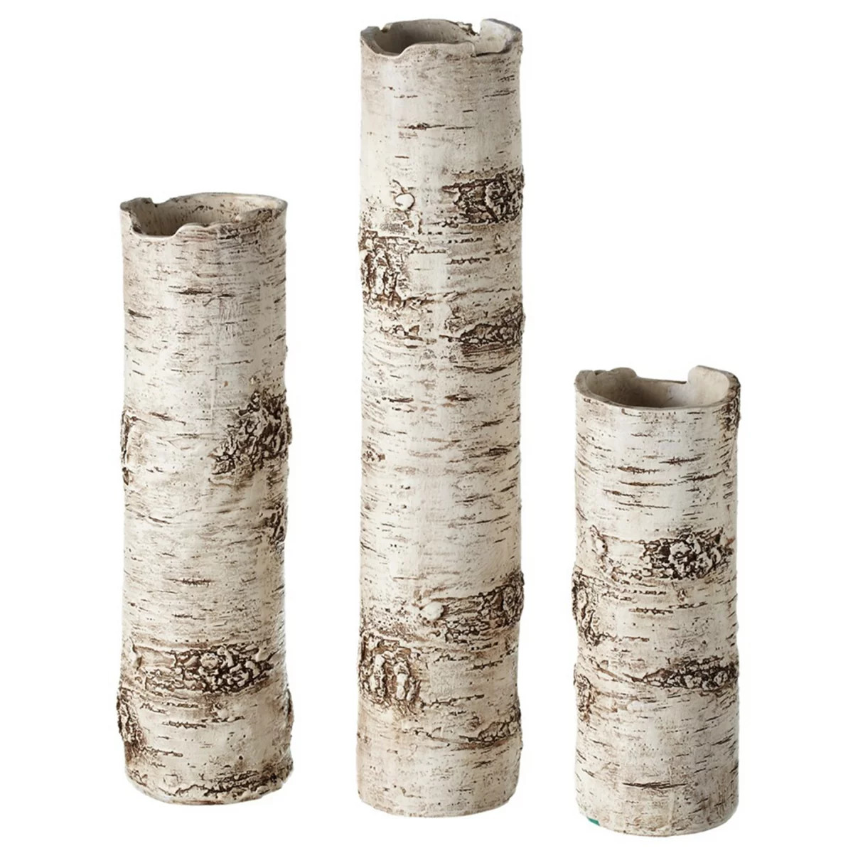 Set of 3 Brown and Off-White Birch Finish Decorative Branch Vase 15.75" | Kohl's