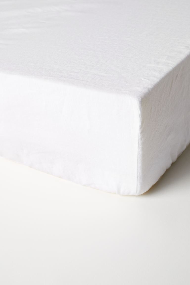 Washed Linen Fitted Sheet | H&M (US + CA)