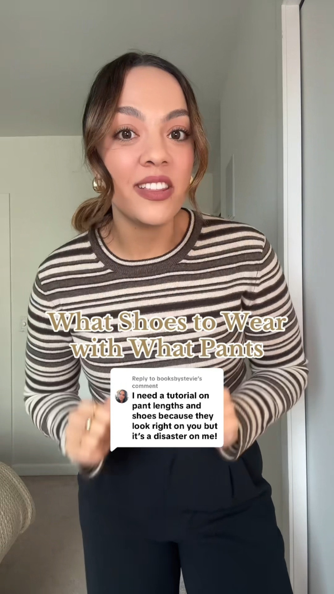 What shoes to wear with what jeans!

-Reformation striped cashmere sweater, I have a large. 
-Aritzia black effortless pants, I have a size 10 long. 
-Gap jeans I have a size 10. 
-The rest of the jeans I have a size 29 or a size 8  

#LTKstyletip #LTKwinter #LTKworkwear