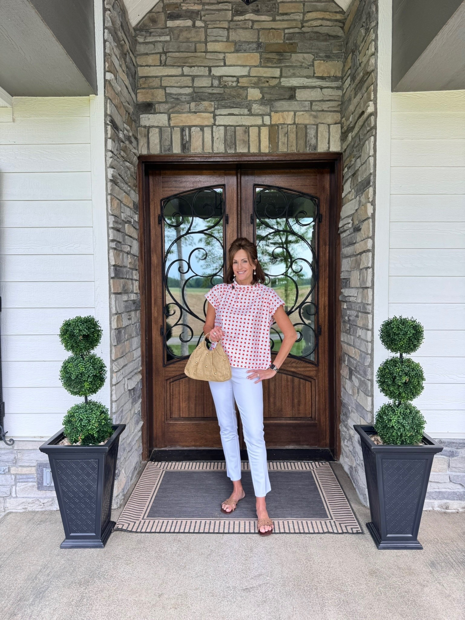 Top - medium Pants - medium long Discount code : ANNIE15 

Machine washable Wrinkle free Packable Travel friendly Date night Vacation Workwear Lunch with the girls white denim

#LTKSeasonal #LTKTall #LTKootd