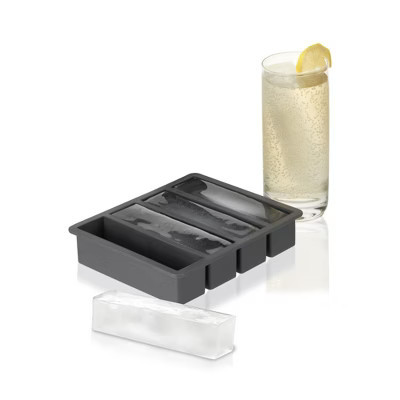 Viski Glacier Highball Ice Cube Tray with Lid in Grey – BPA-Free Silicone Mold  – Makes Four 5" x 1.25" x 1.35" Rectangles, Dishwasher Safe – Set of 1 | Target