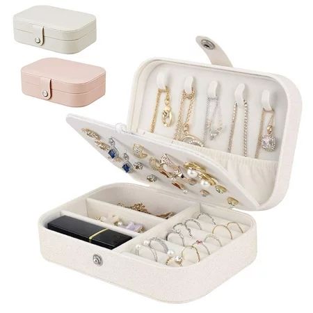 Jewelry Storage Box, EEEKit 2 Layers Necklace Jewelry Organizer Display Case with Buckle, PU Leather | Walmart (US)