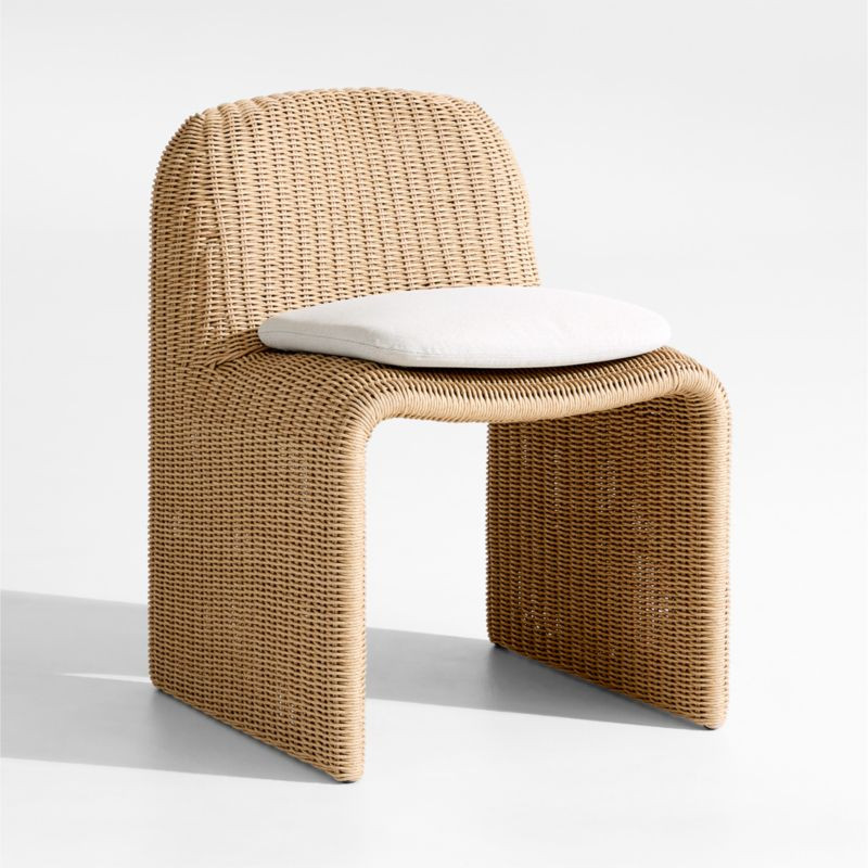 Ipanema Wicker Outdoor Dining Chair with Cushion | Crate & Barrel