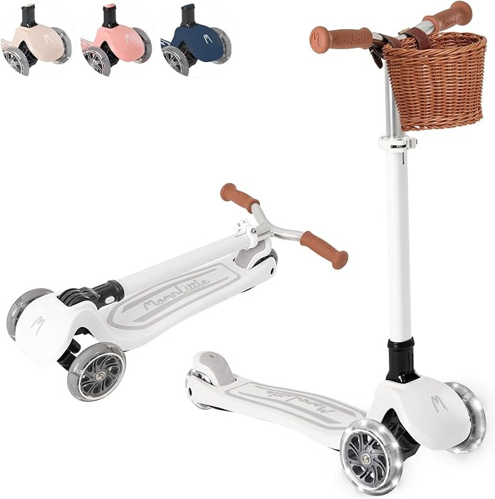 MomnLittle 3 Wheel Toddler Scooter for Kids Ages 3-10, Foldable Scooter with LED Light-Up Wheels,... | Amazon (US)