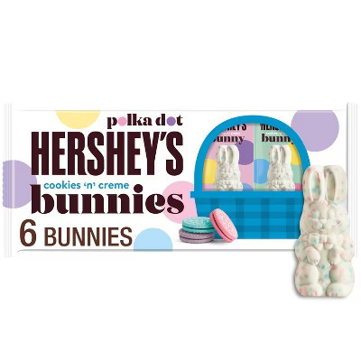 HERSHEY'S Cookies'N'Crème Polka Dot Bunnies Easter Candy - 6ct/7.2oz | Target