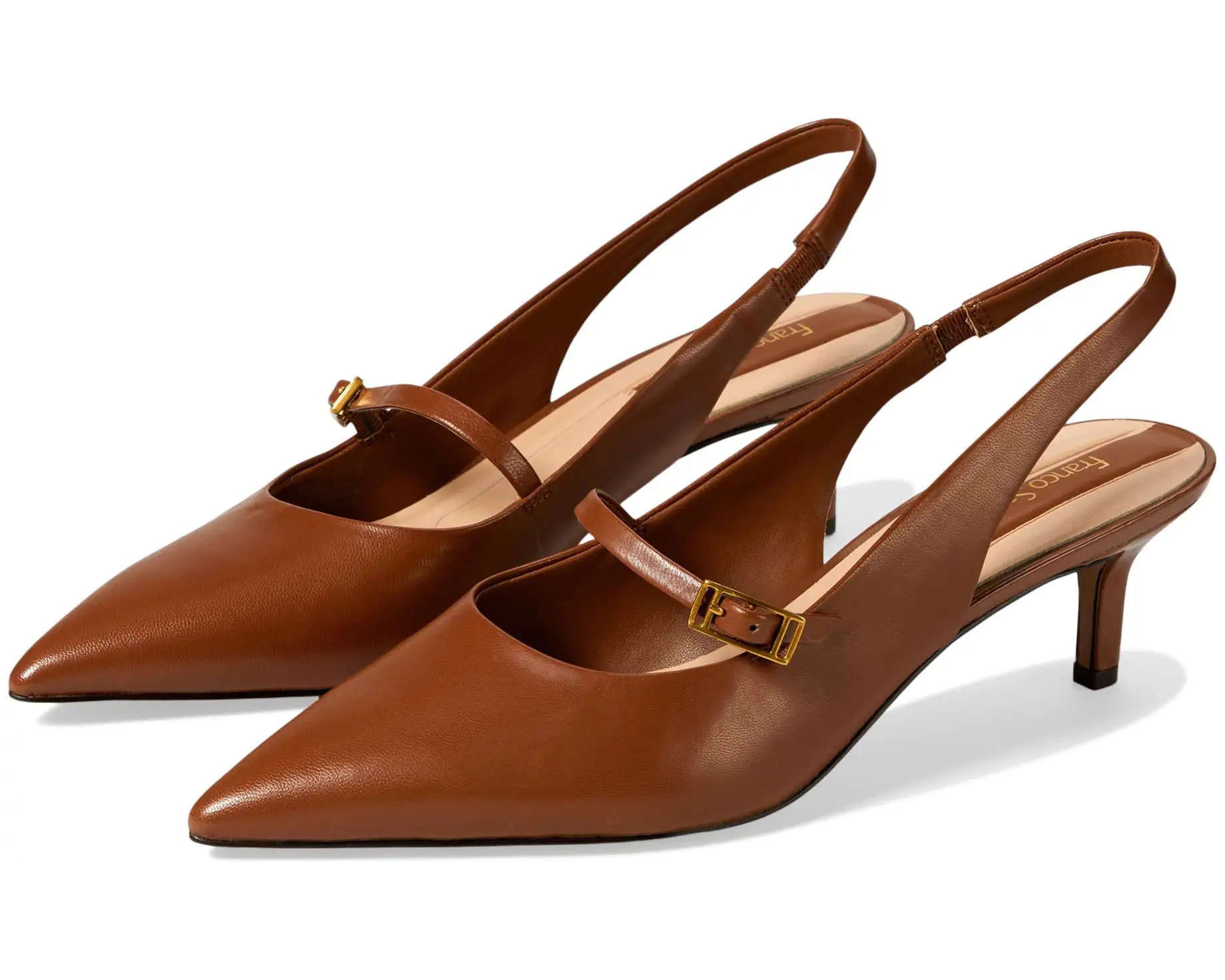 Franco Sarto Khloe Pointed Toe Slingback Kitten Heel | Zappos