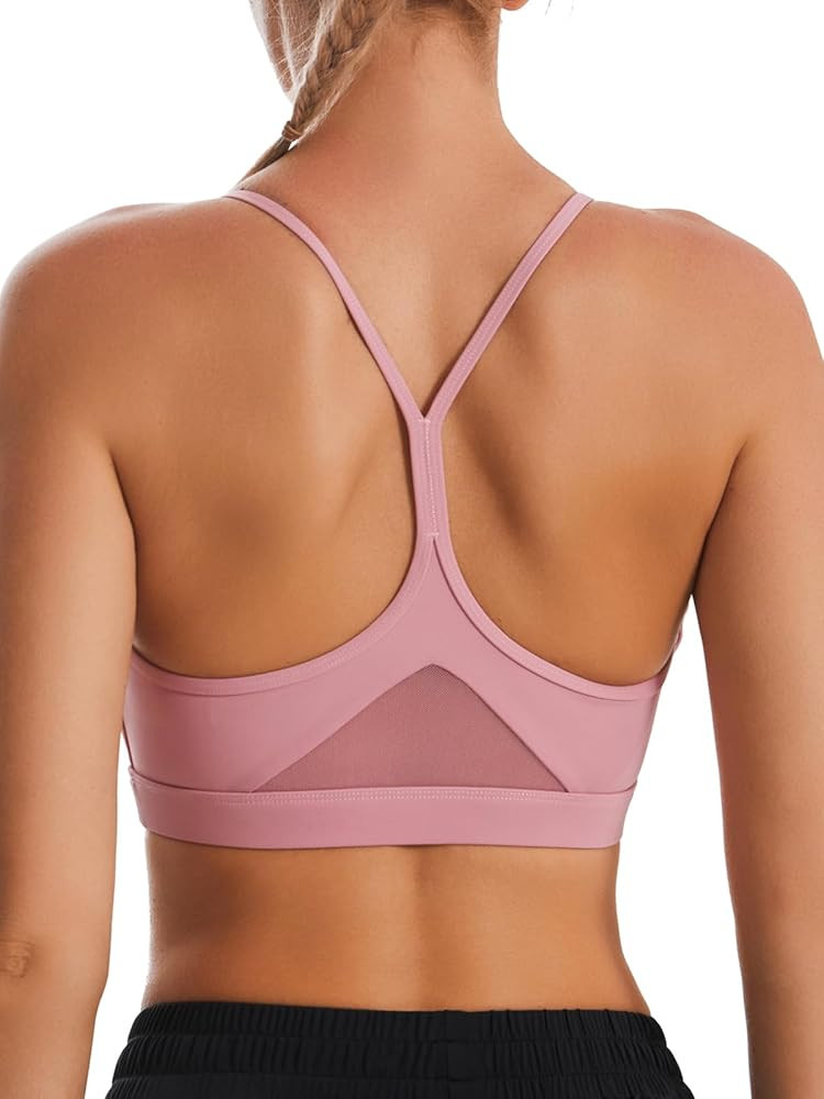 RUNNING GIRL Y-Back Sports Bras for Women, Medium Impact Wirefree Padded Bra Workout Crop Top Lon... | Amazon (US)