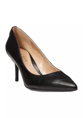 Lauren Ralph Lauren Lanette Leather Pumps, Black, 6.5M | Belk