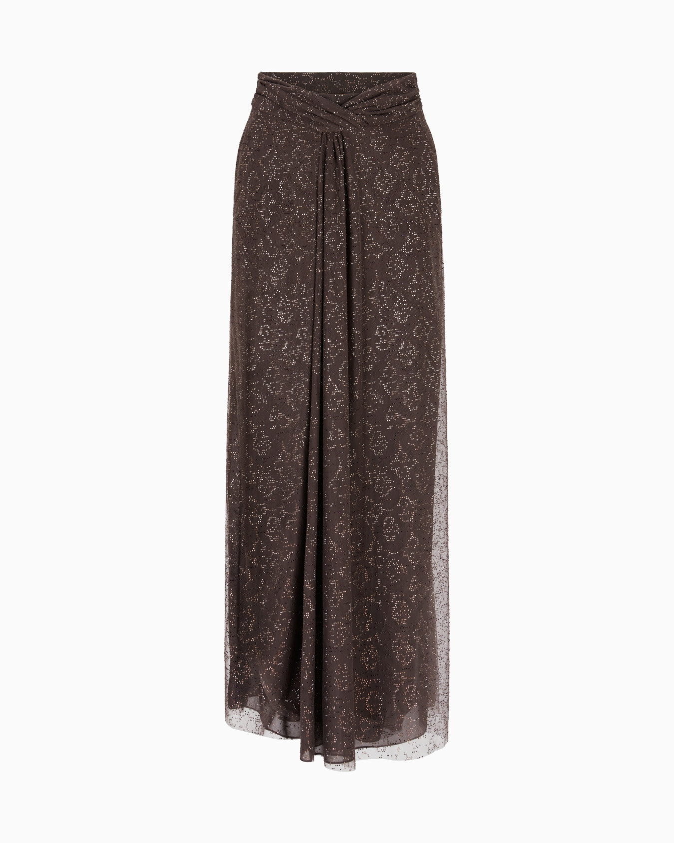 Wide, draped trousers in embroidered tulle and silk georgette | Armani US