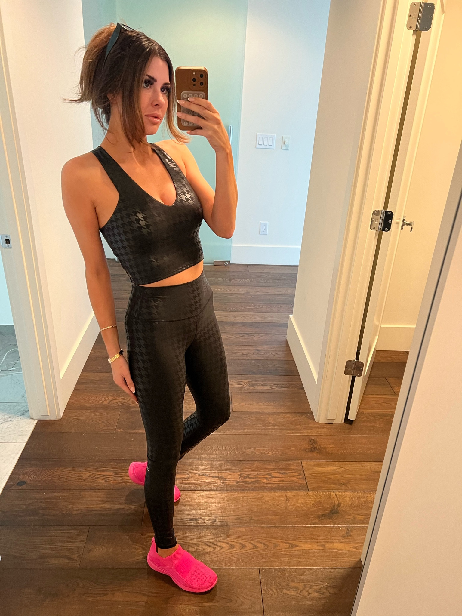 Wearing size small in top, extra small in leggings. Alo yoga, workout outfit, workout leggings, sports bra, black workout outfit, APL, pink tennis shoes, emily Ann Gemma, Athleisure, causal outfit ideas 

#LTKfit #LTKstyletip