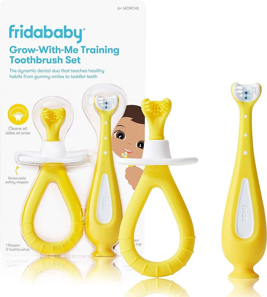 Frida Baby Grow-with-Me Training Toothbrush Set | Infant to Toddler Toothbrush Oral Care for Sens... | Amazon (US)