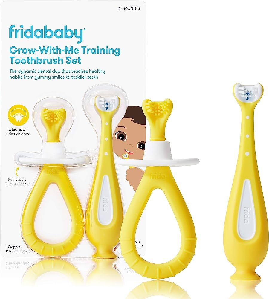 Frida Baby Grow-with-Me Training Toothbrush Set | Infant to Toddler Toothbrush Oral Care for Sens... | Amazon (US)
