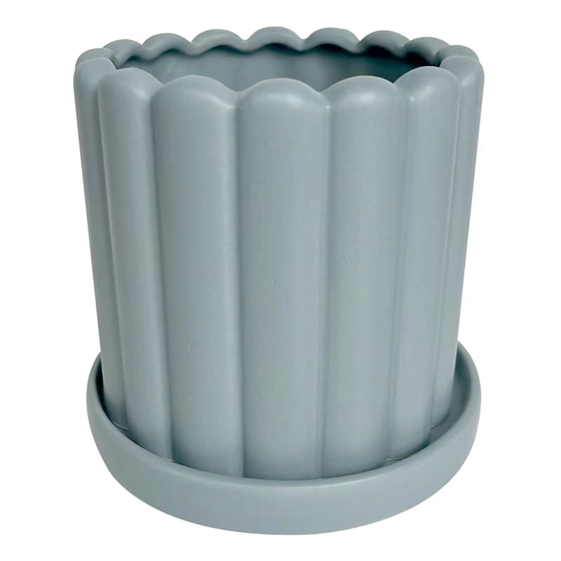 Indoor Blue Scallop Planter, 5" | At Home