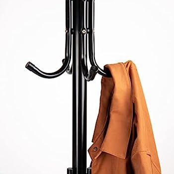 Mind Reader COATRACK11 Standing Metal Coat Rack Hat Hanger 11 Hook for Jacket, Purse, Scarf Rack,... | Amazon (US)