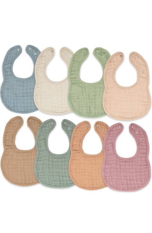 Comfy Cubs Muslin Bibs - Pack of 8 in Multicolor at Nordstrom | Nordstrom