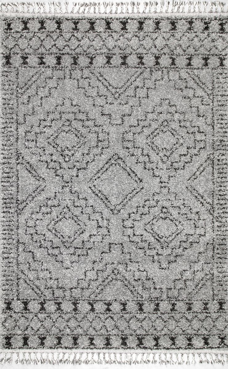 Gray Tribal Moroccan Tassel 5' x 8' Area Rug | Rugs USA