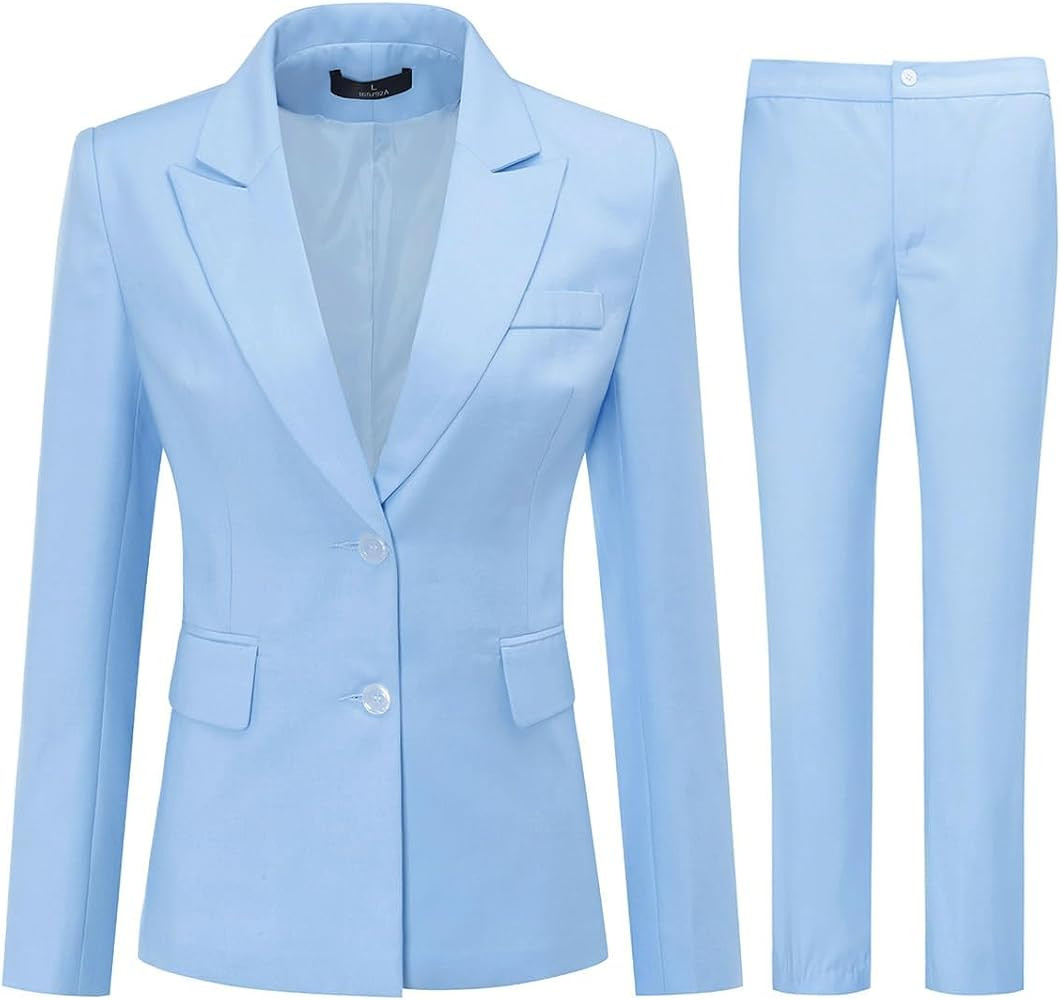 YUNCLOS Women's 2 Piece Office Work Suit Set One Button Blazer and Pants | Amazon (US)