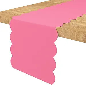 Swanoo Scallop Table Runner - Washable Polyester Fabric- Party Table Decoration- 2 Pack 14x104 in... | Amazon (US)