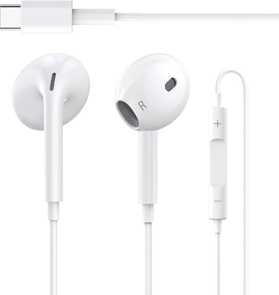 USB C Headphones for iPhone 17/16/15 Pro Max, Wired Earphones with Mic & Volume Control, Compatib... | Amazon (UK)