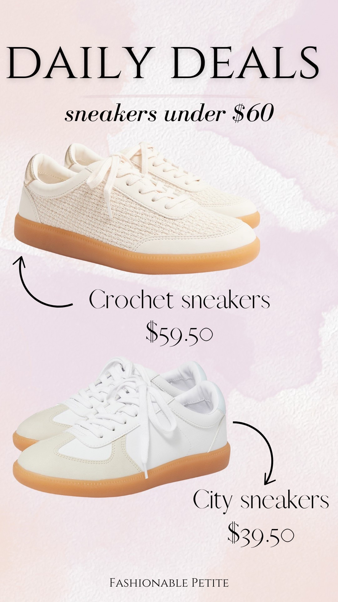 Spring sneaker options under $60! 

Spring sneakers, white sneakers, spring shoes, j crew factory, spring outfit 

#LTKSaleAlert #LTKShoeCrush #LTKFindsUnder100