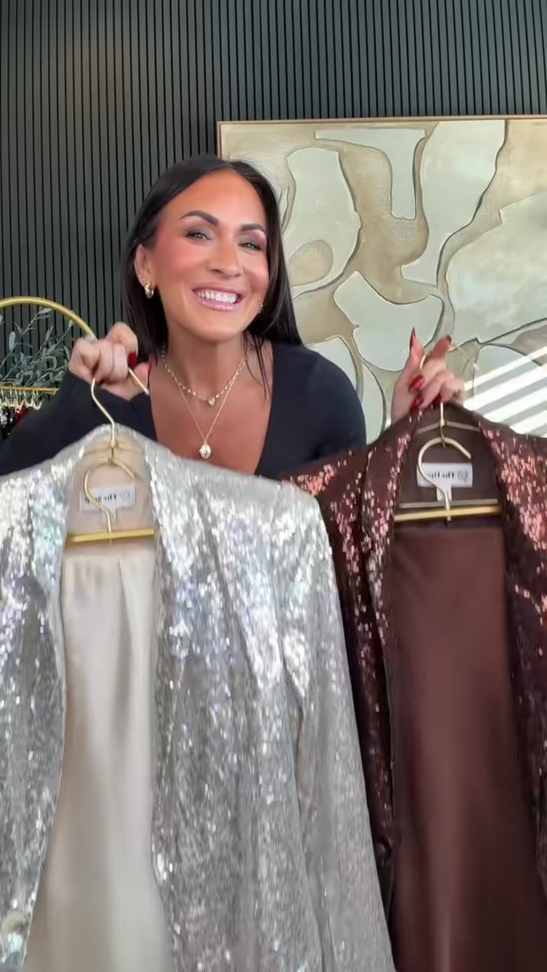 Office holiday looks that feel festive without feeling extra ✨
Because Christmas at work still calls for polished, modest, and chic.

These sequin blazers instantly elevate a simple satin skirt and give you that holiday glow — perfect for meetings, office parties, or a workday straight into dinner plans 🤍🤎

Which vibe are you choosing… silver or chocolate?

5’2” | 130 lbs | 25” waist | 34DD
Wearing size XS

#AmazonFashion #PetiteFashion #HolidayStyle #OfficeStyle #Over40Style

#LTKPetite #LTKHoliday #LTKOver40