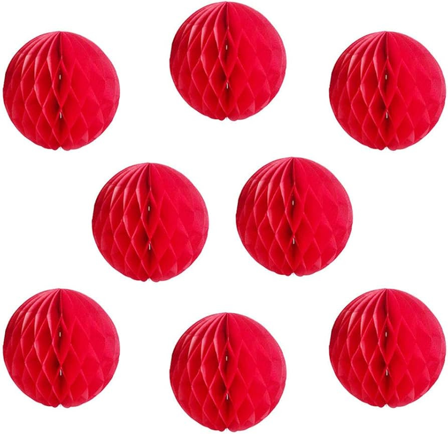 8pcs 10 inch Paper Honeycomb Balls Decorative Tissue Honeycomb Balls Paper Pom Poms Flower Balls ... | Amazon (US)