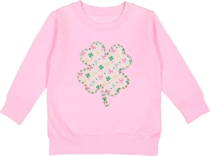 Ditsy Shamrock Patch St. Patrick's Day Sweatshirt | Nordstrom