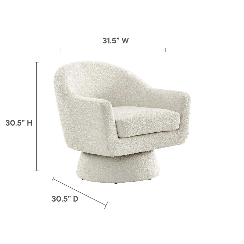 Modway Astral Boucle Fabric Swivel Chair | Wayfair North America