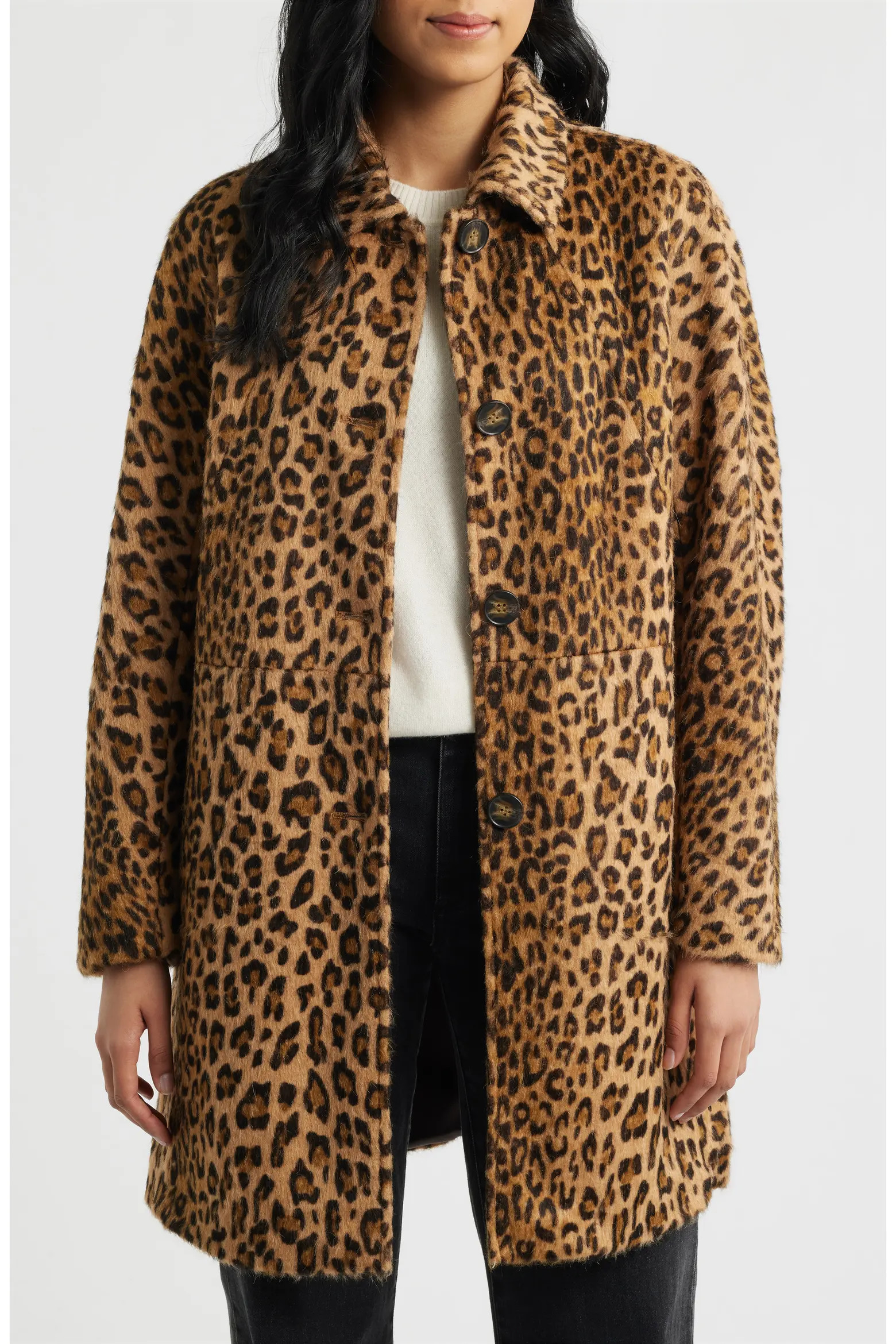 Long Leopard Print Coat (Women) | Nordstrom | Nordstrom